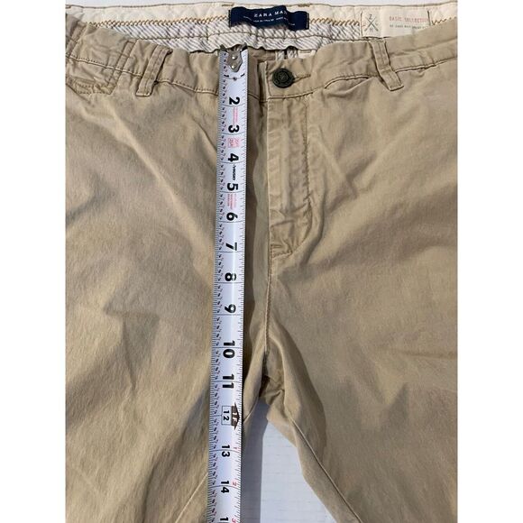 Zara Man Mens Pants Tan Size 36 Basic Collection Chino Stretch Cotton Blend - Picture 11 of 11